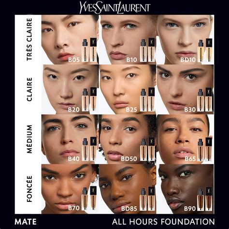 ysl foundation shades all hours|ysl foundation shade guide.